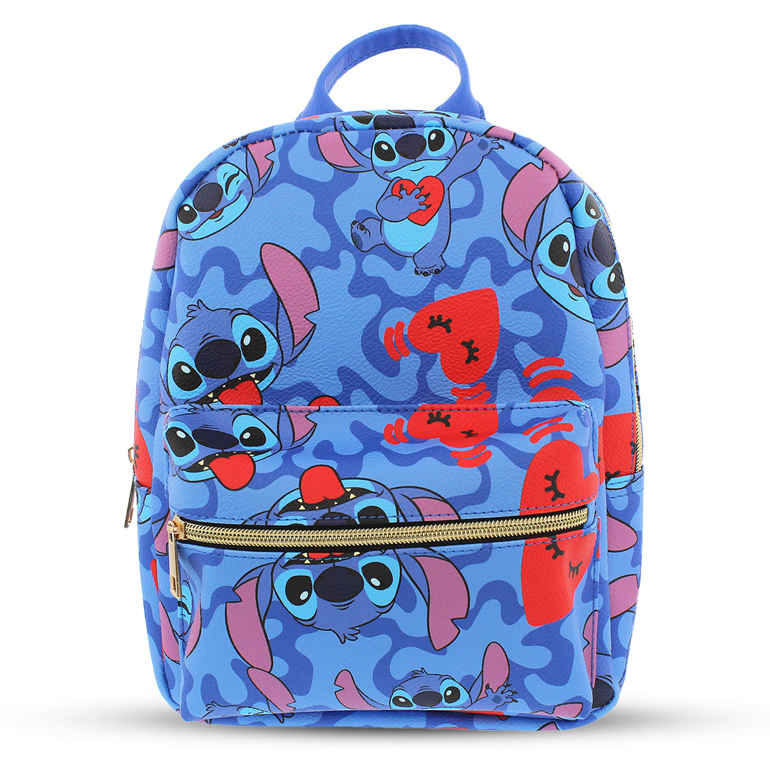 Disney Stitch with Hearts Mini PU Leather Backpack Purse Yankee Toybox
