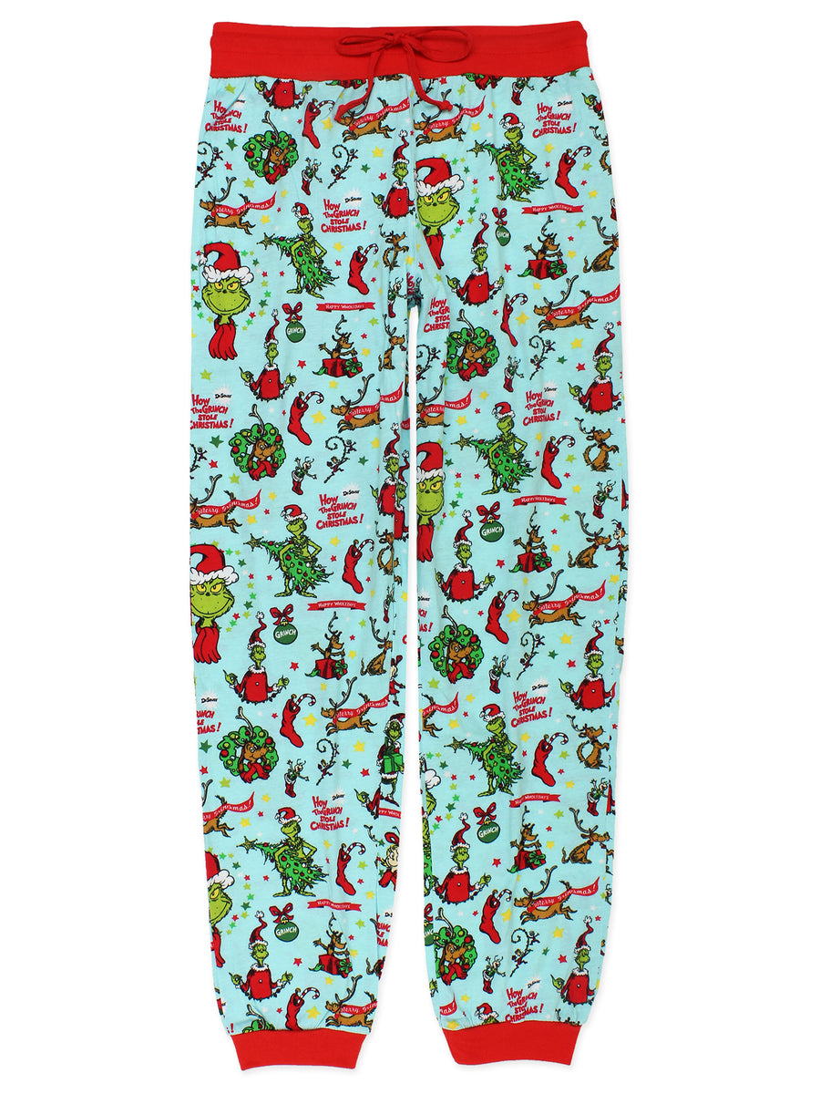 Collections Etc All-Over Design Grinch Graphics Cozy Lounge Pants