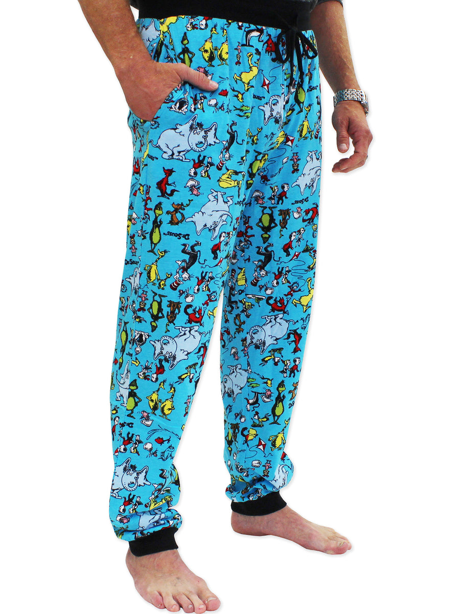 Dr. Seuss Characters Grinch Cat in the Hat Holiday Jogger Pajama