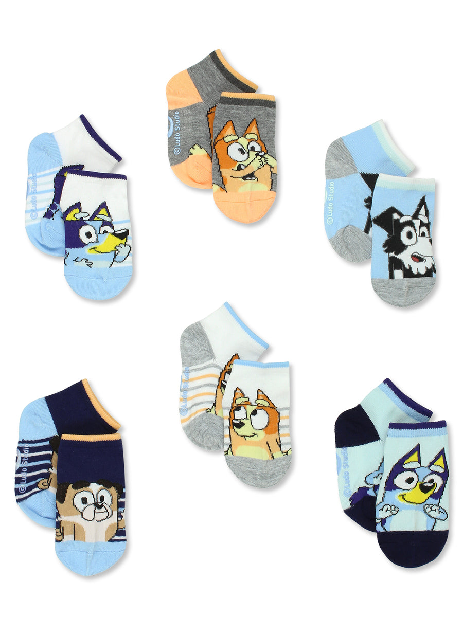 Bluey Gripper Quarter Socks 6Pack Yankee Toybox