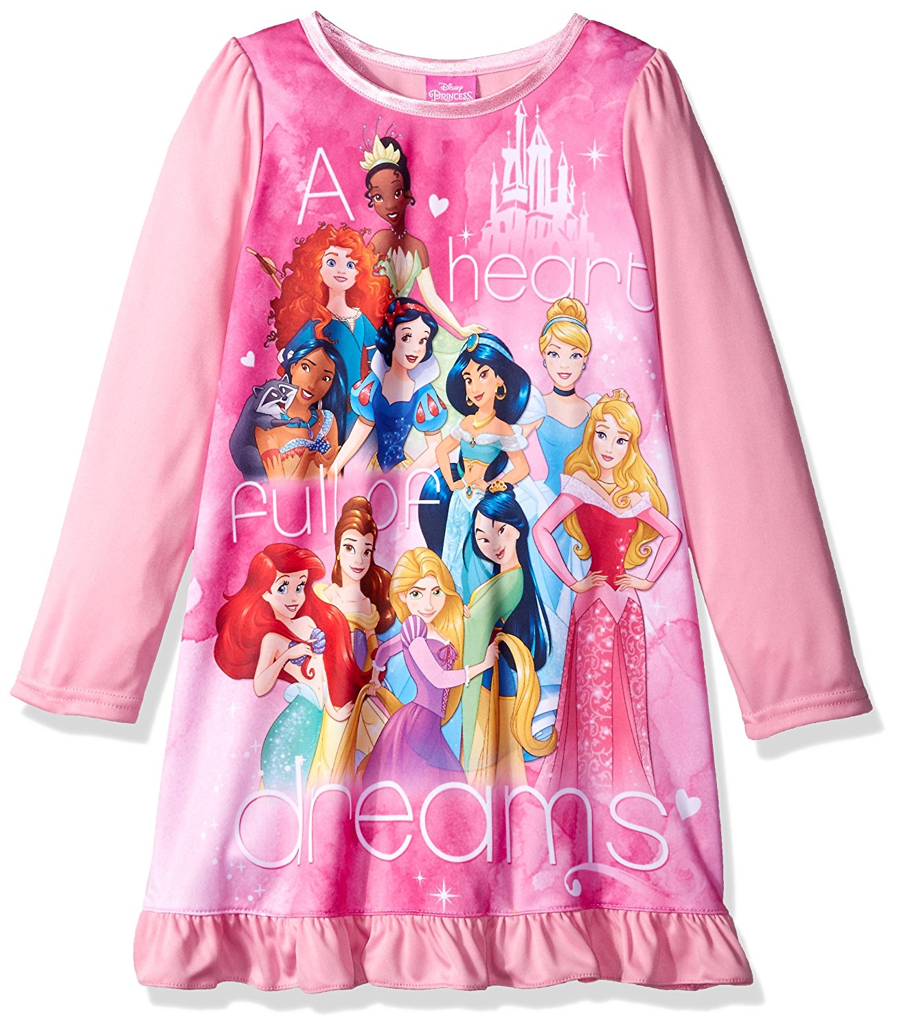 Disney Princess Long Sleeve Nightgown Pajamas Pink