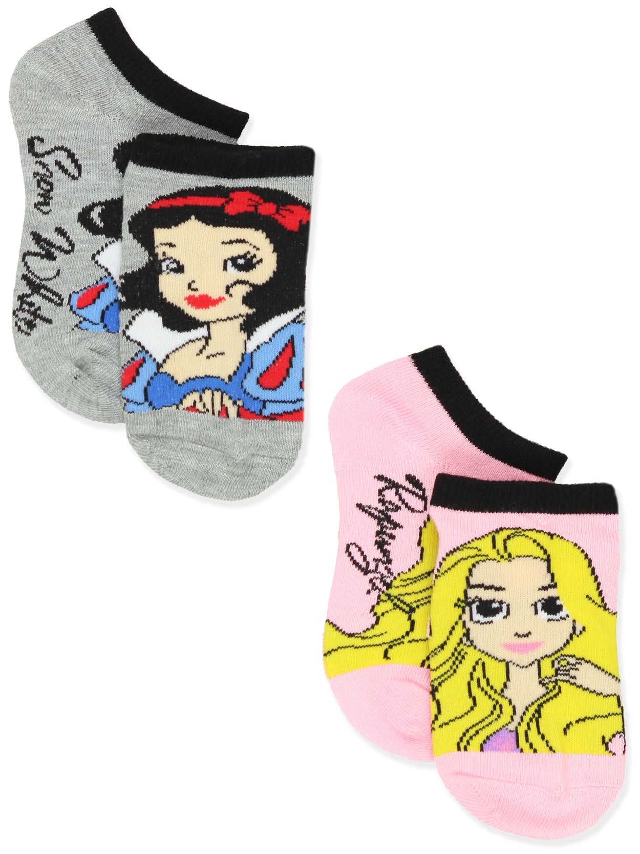 Disney Princess Toddler Girls 6 Pack Socks with Grippers (Small (4