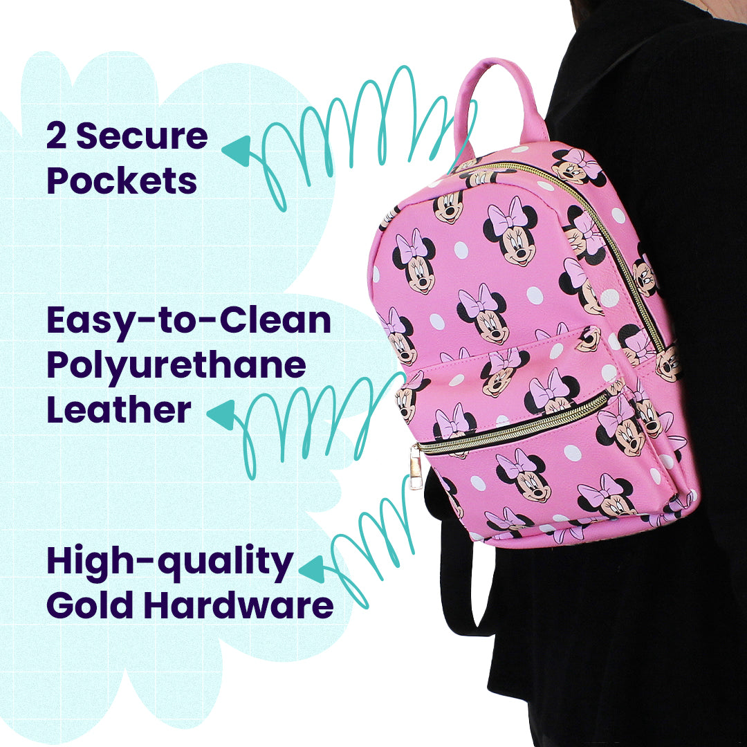disney store leather backpack Disney Minnie Mouse with Dots Mini PU Leather Backpack Purse