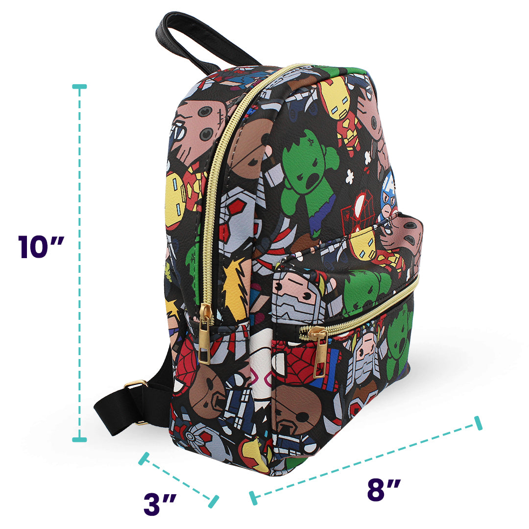 Marvel Kawaii Avengers Mini PU Leather Backpack Purse with Adjustable Straps 10 In Mmpm15yt