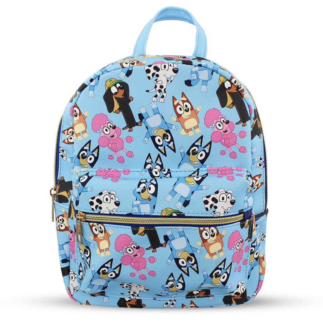bluey mini backpack Bluey and friends Mini PU Leather Backpack Purse with Adjustable Straps 10 In
