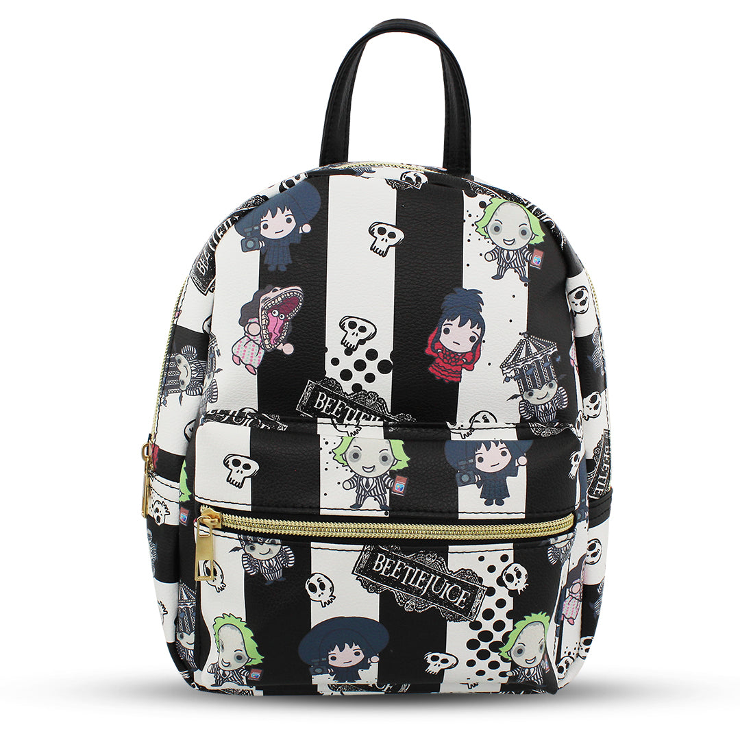 beetlejuice chibi mini backpack Beetlejuice Mini PU Leather Backpack Purse with Adjustable Straps 10 I – Yankee Toybox
