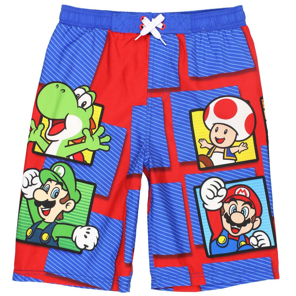 Nintendo Super Mario Boys Swim Trunks UPF50 Sun Protection Quick Dry Yankee Toybox