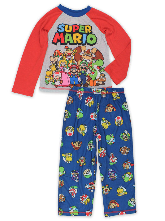 Super Mario Brothers Long Sleeve Pajamas Set