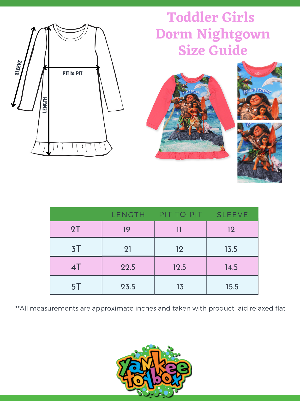 Moana Dorm Nightgown Yankee Toybox