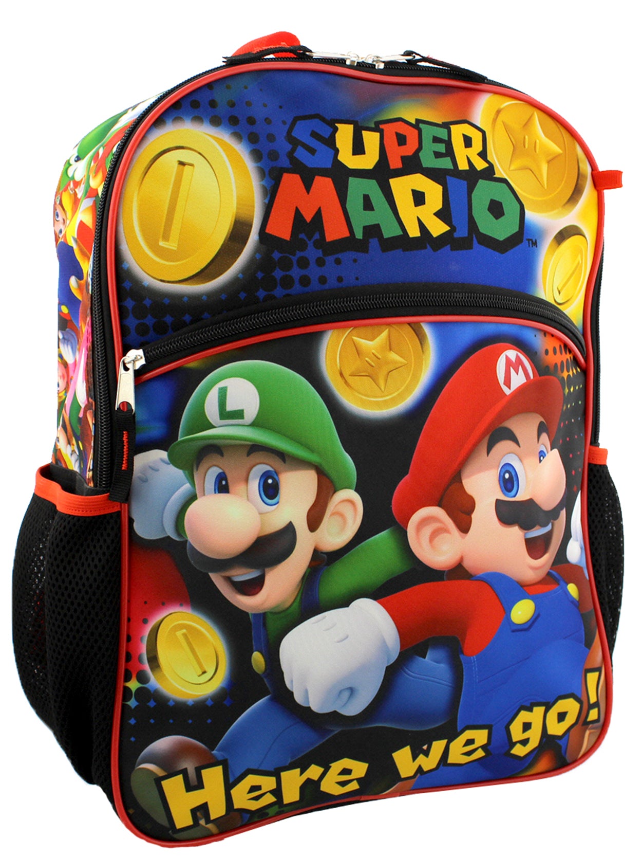 Super Mario Backpack with Lunch Box Mario Kids Backpack 2 Piece Set 16 inch  