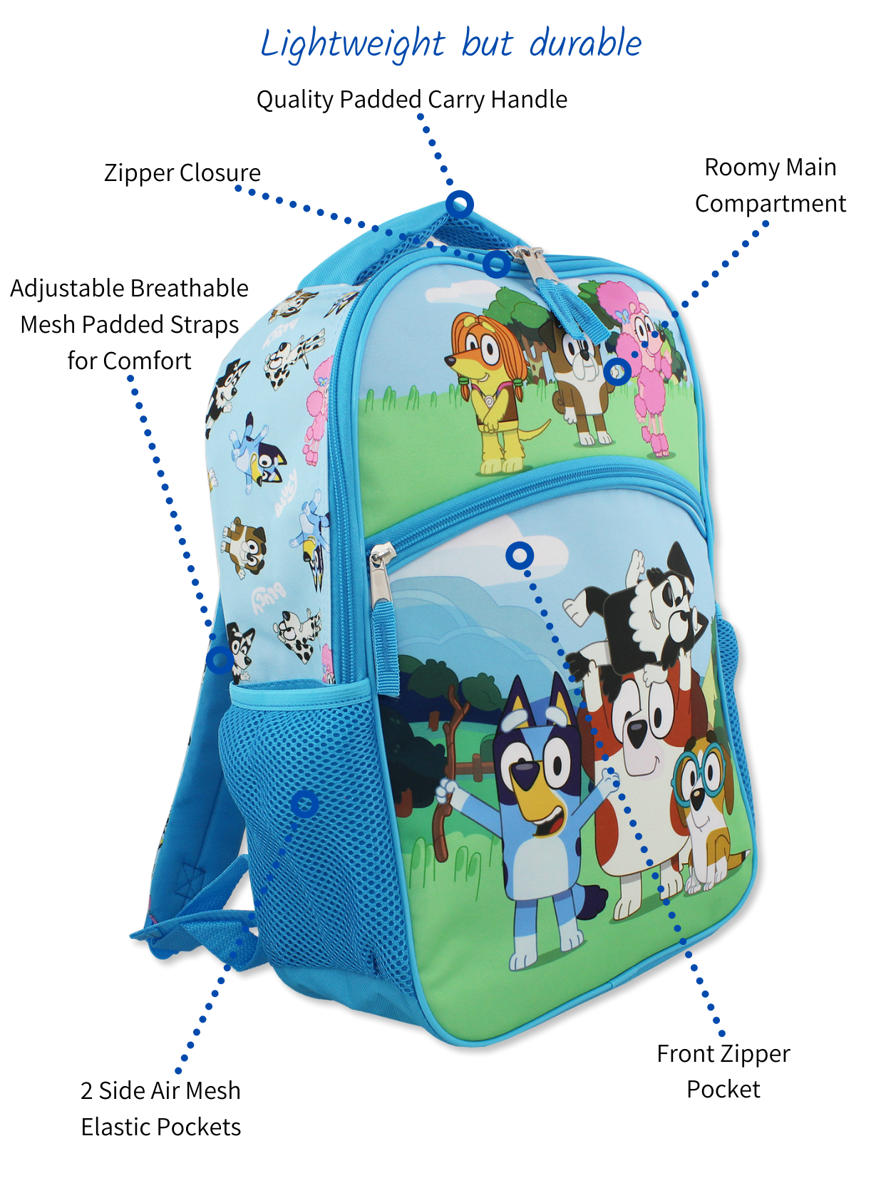 Bluey Getting Backpack Bluey 16 Inch School Backpack – Yankee Toybox