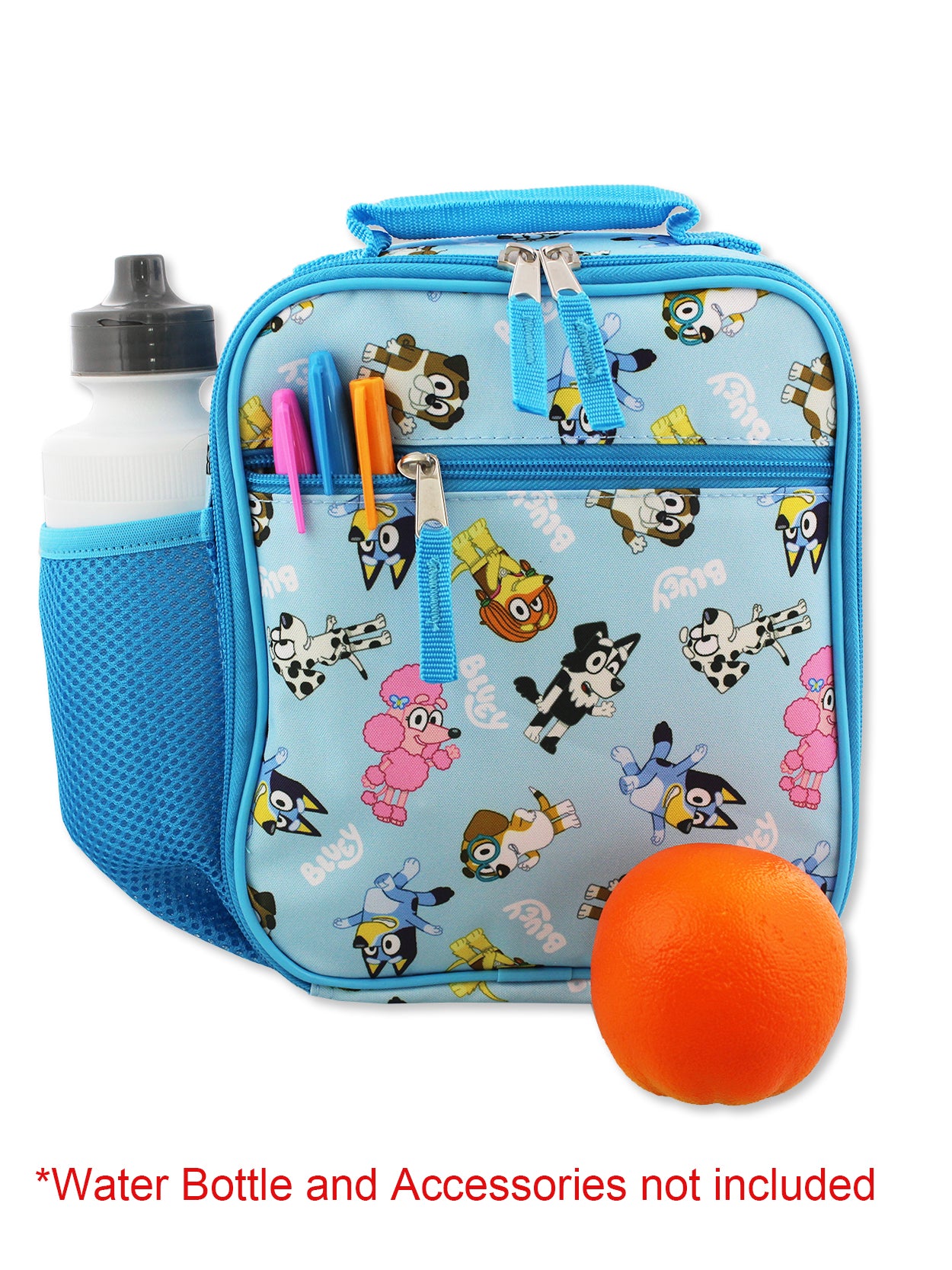 Accessory Innovations Bluey Kids Lunch Box Bluey and Bingo Raised Character Insulated Lunch Bag Tote for Hot and Cold Food, Drinks, and Snacks