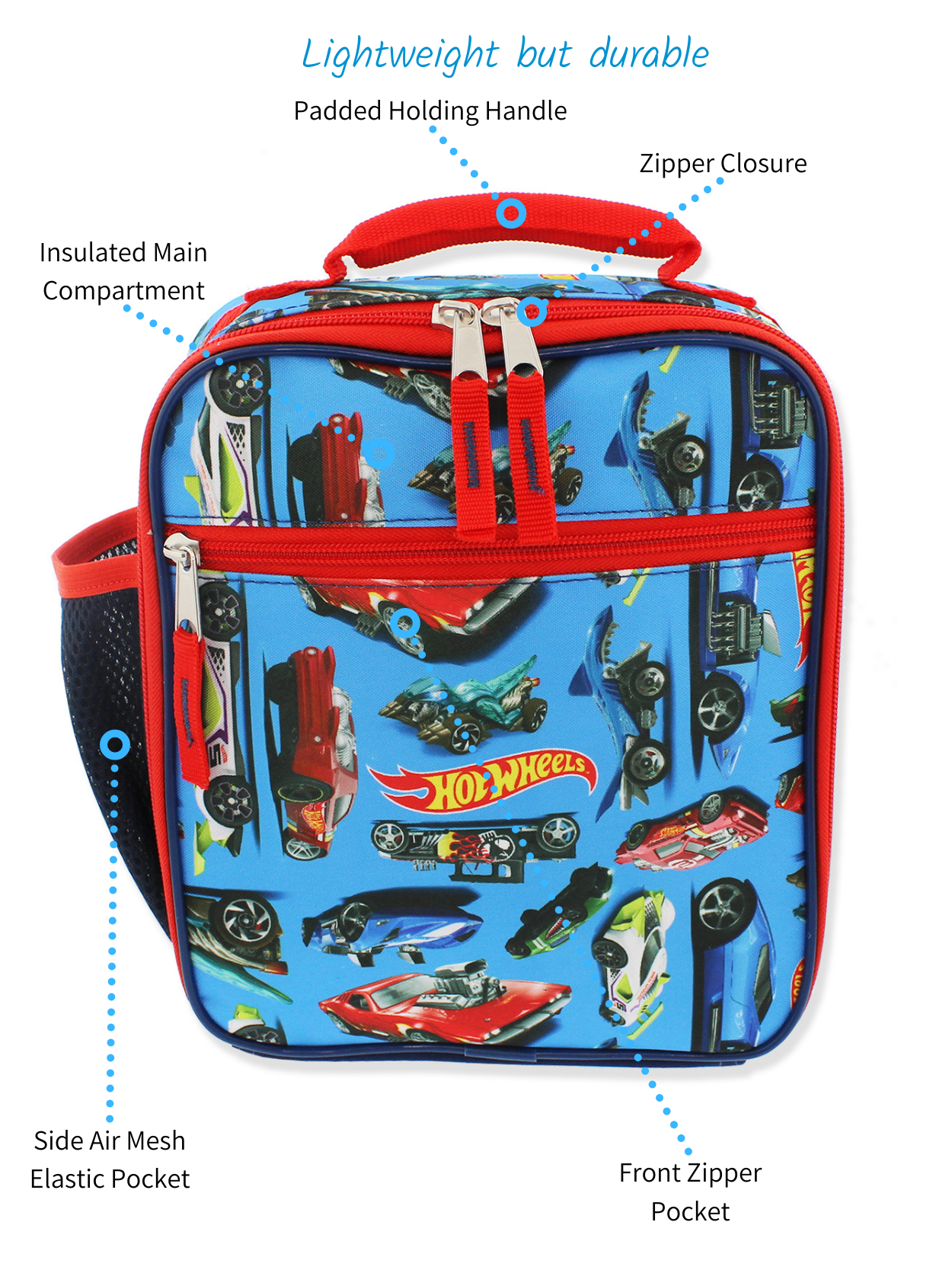 Hot Wheels Race Car Soft Insulated School Lunch Box Yankee Toybox