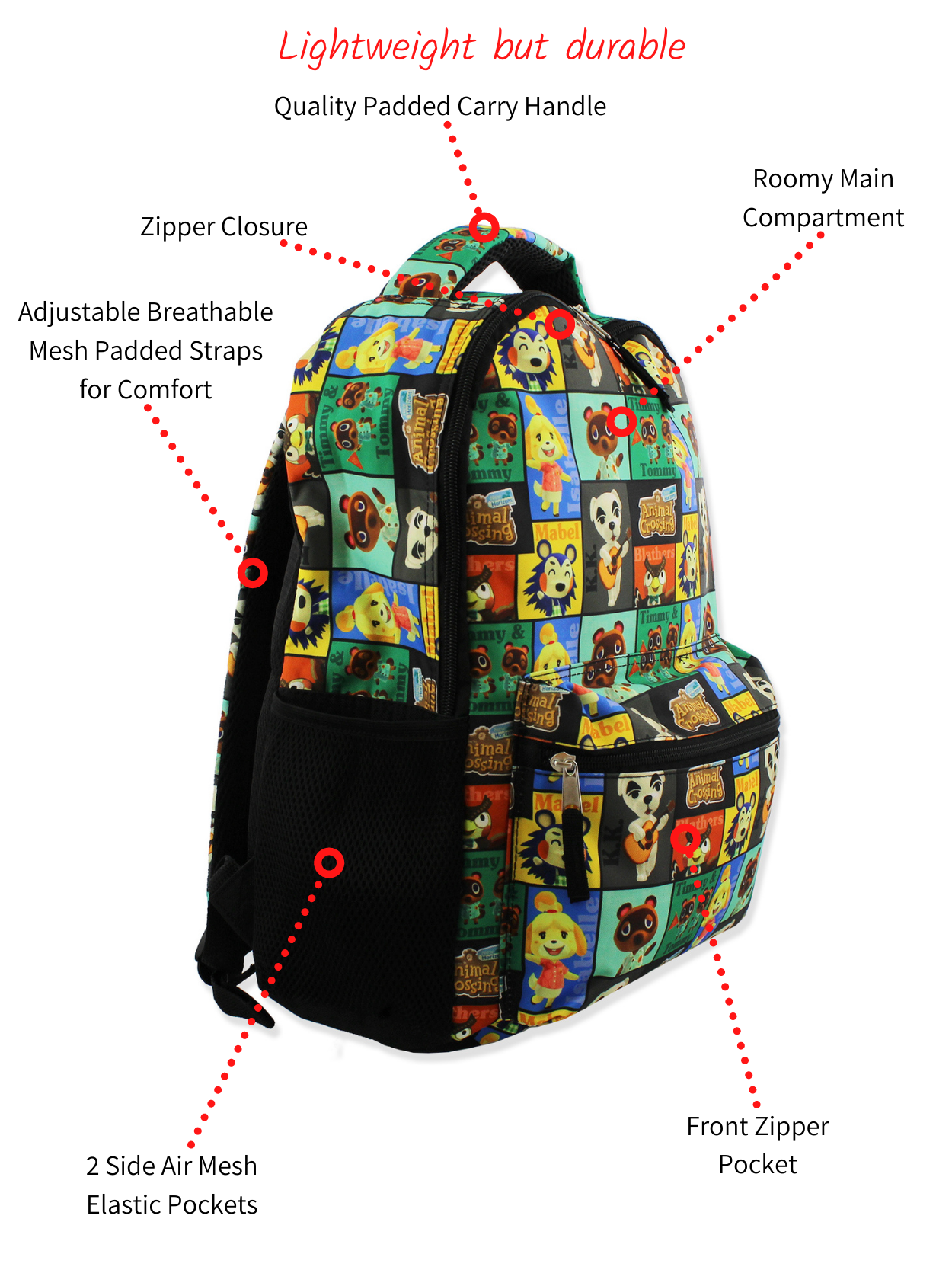 Kids Backpack Mesh School Bags Nintendo Animal Crossing Kids 16 Inch School Backpack (One Size, Black) Kids Backpack Mesh School Bags Nintendo Animal Crossing Kids 16 Inch School Backpack (One Size, Black)