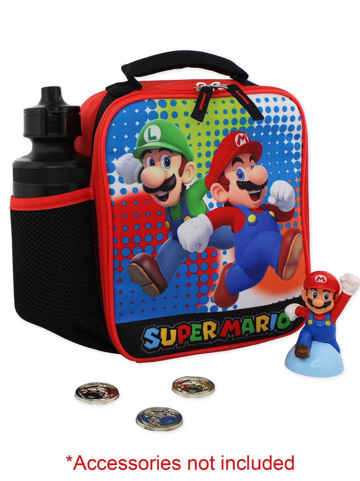 Nintendo super mario bros boy's girl's soft insulated school lunch box (one  size, red/multi)