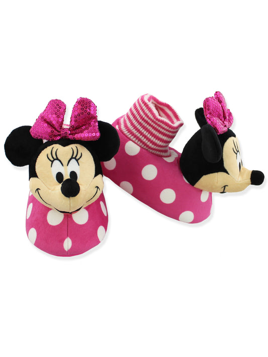 Minnie Mouse Plush 3D Sock Top Slippers