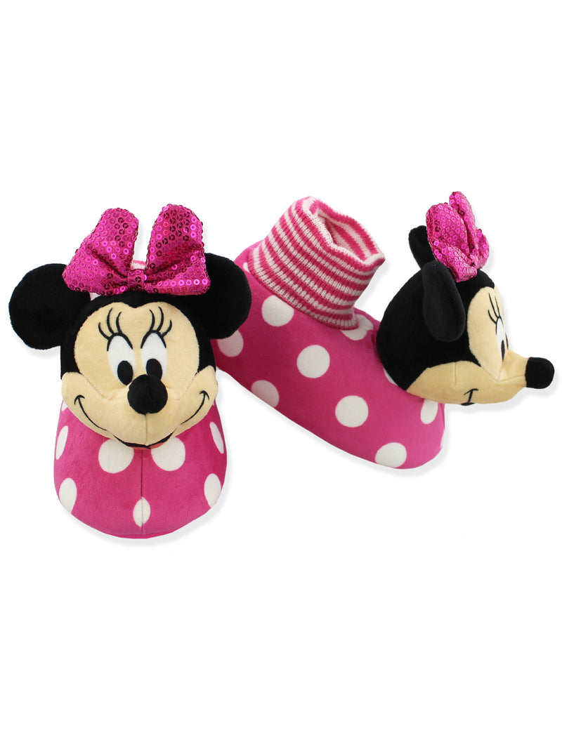 Disney Minnie Mouse Toddler Girls Plush 3D Minnie Head Top Slippe – Yankee Box