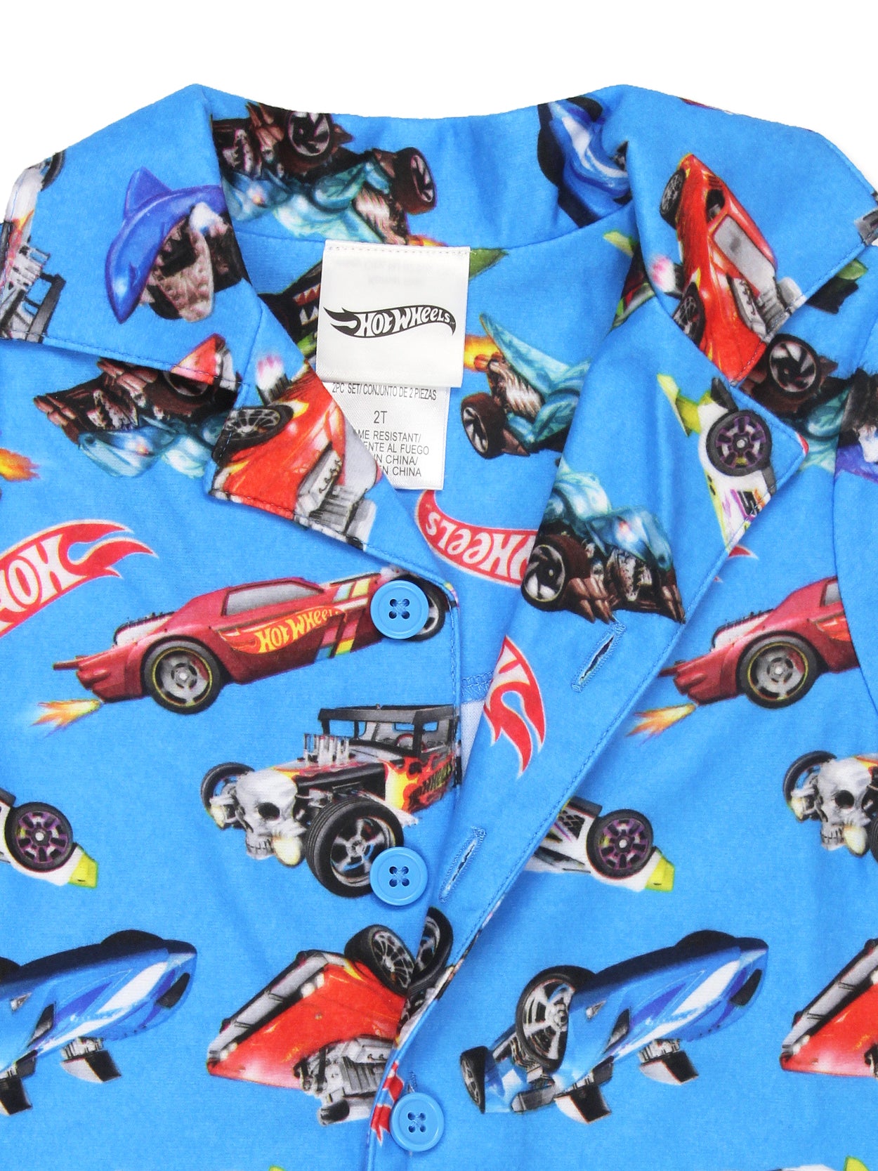 Pyjama Court Garçon Hot Wheels Cars – Voitures Jaunes Rapides, Manches Courtes, Taille 3-4 Ans à 7-8 Ans