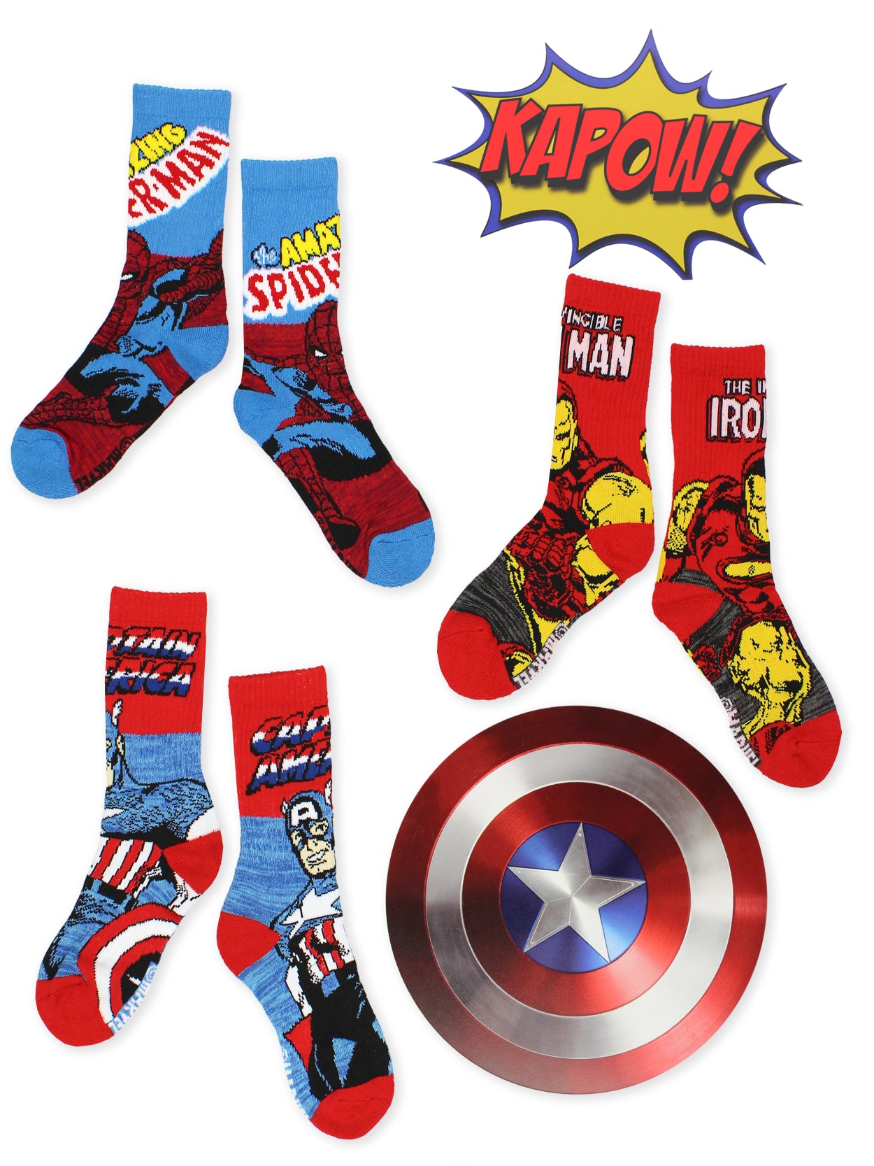 Marvel Socks - Marvel Comics Captain America Crew Socks