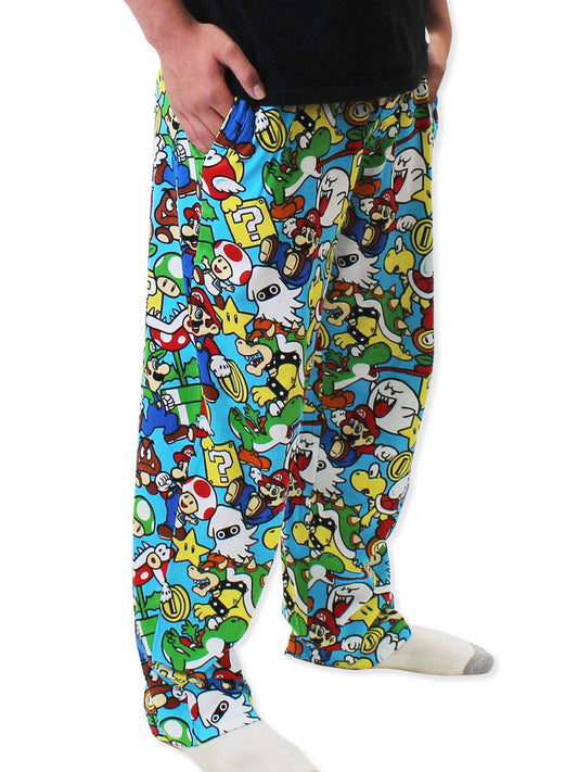 Super Mario Brothers Button Fly Pajama Pants