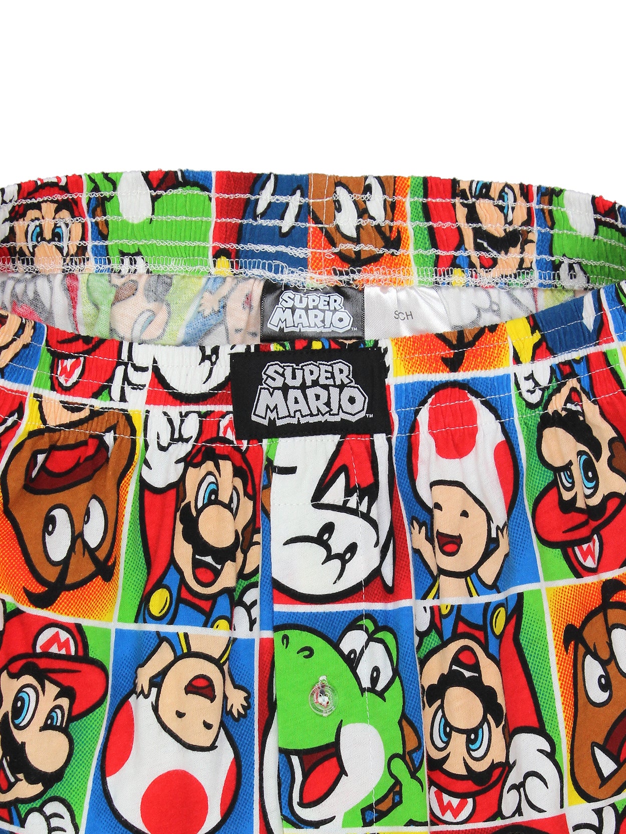 Super Mario Brothers Luigi Comic Style Button Fly Boxer Shorts