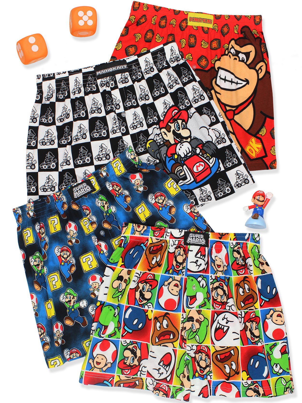 Super Mario Brothers Luigi Comic Style Button Fly Boxer Shorts – Yankee  Toybox