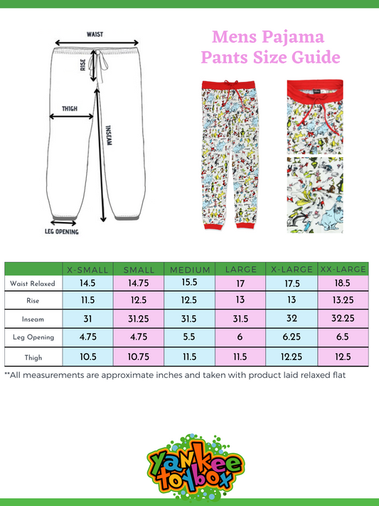 Dr. Seuss Characters Grinch Cat in the Hat Holiday Jogger Pajama Pants