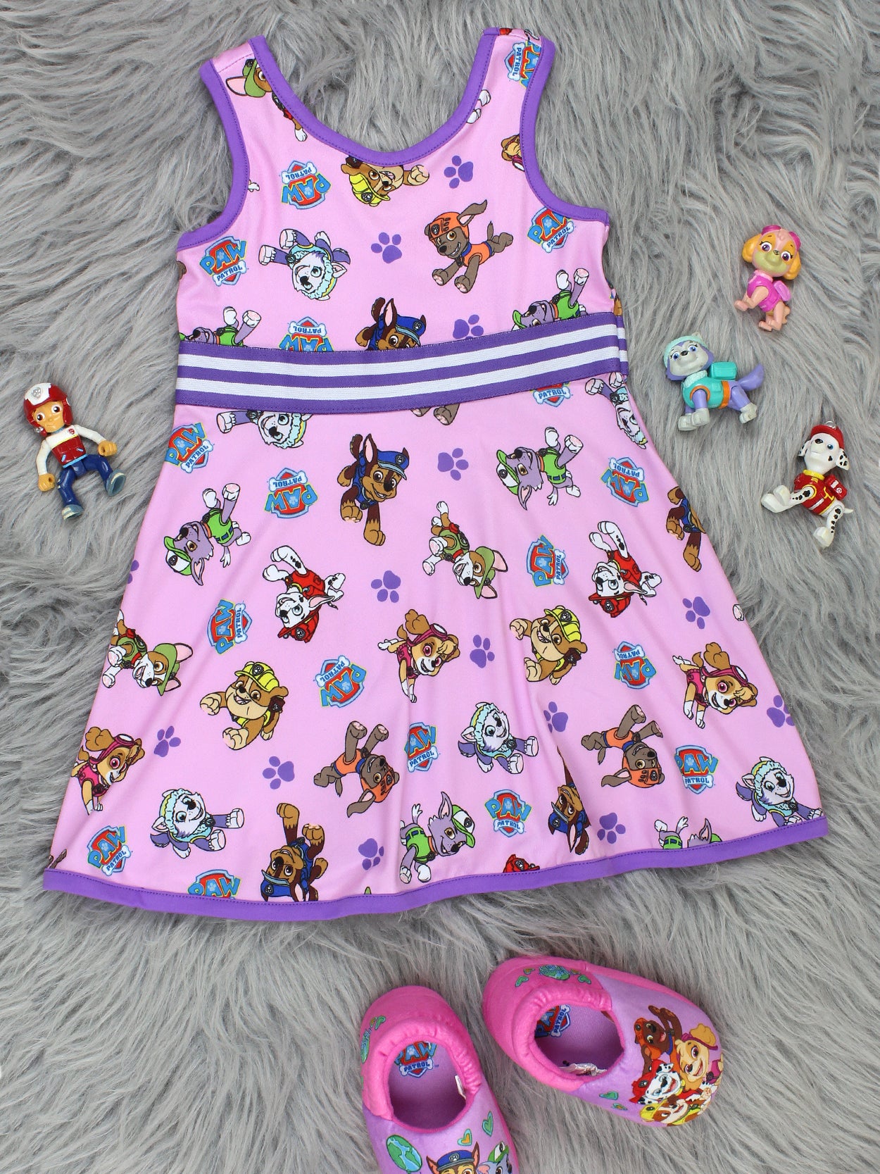 Paw Patrol Toddler Girls Fit and Flare Ultra Soft Dress (2T, Purple) Paw Patrol Toddler Girls Fit and Flare Ultra Soft Dress (2T, Purple)