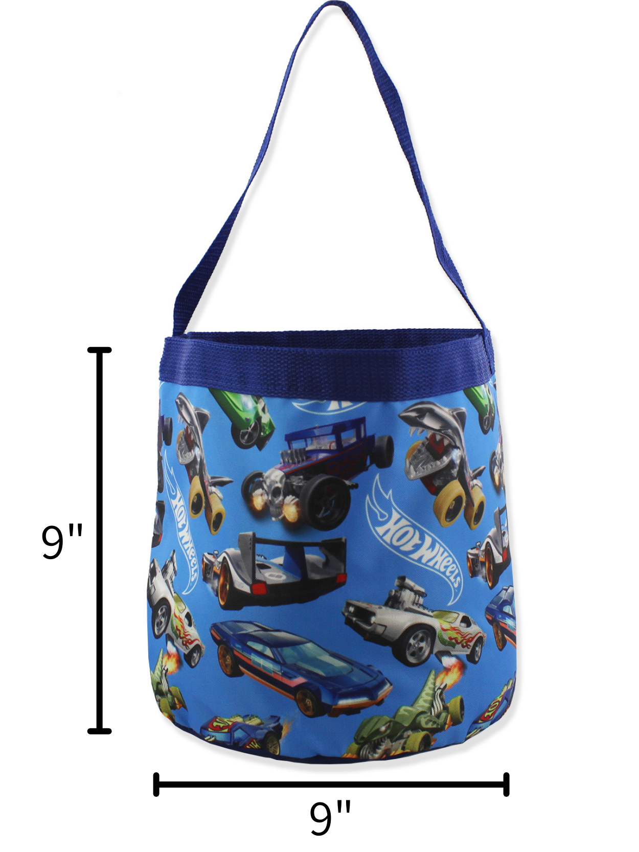 Hot Wheels Collapsible Nylon Basket Bucket Tote Bag One size Blue