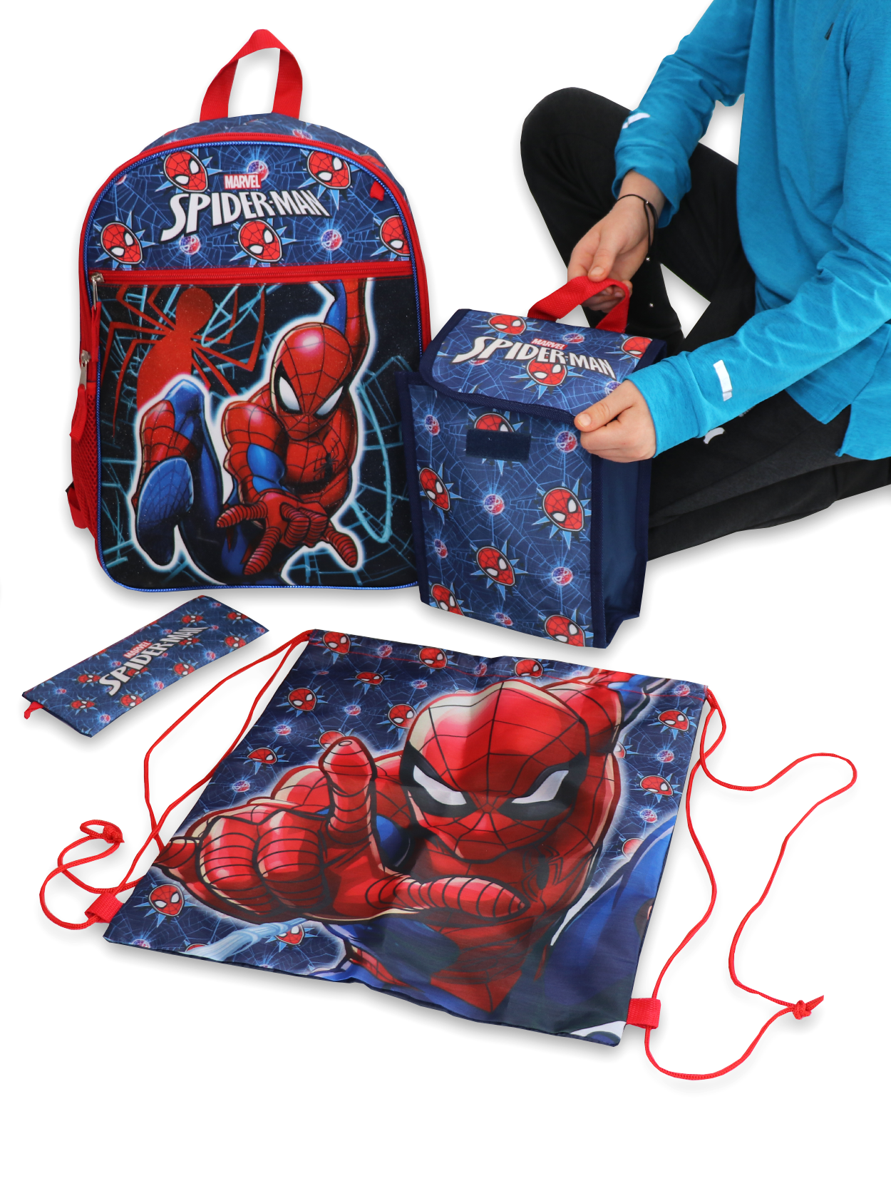 Spiderman backpack set sales