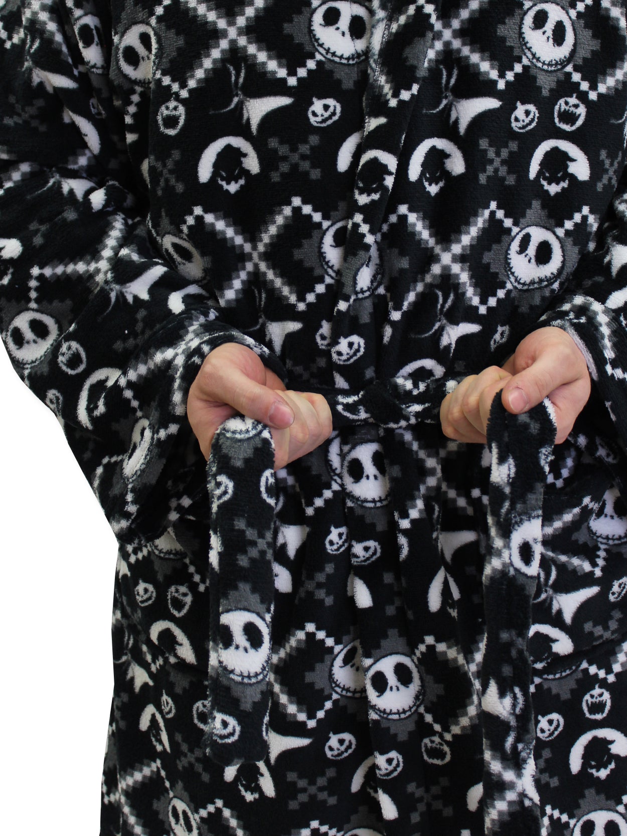 Disney The Nightmare Before Christmas Jack Skellington Adult Plush Hooded Fleece Robe Disney The Nightmare Before Christmas Jack Skellington Adult Plush Hooded Fleece Robe