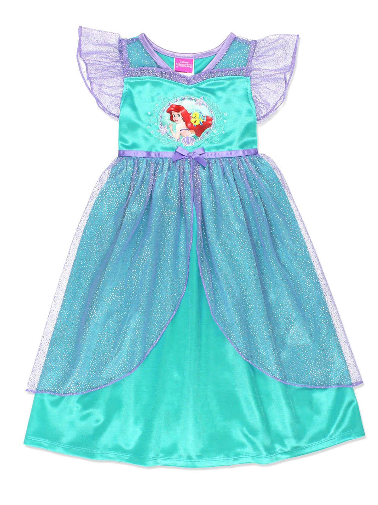 The Little Mermaid Ariel Girls Fantasy Gown Nightgown Pajamas 3T, Teal The Little Mermaid Ariel Girls Fantasy Gown Nightgown Pajamas 3T, Teal